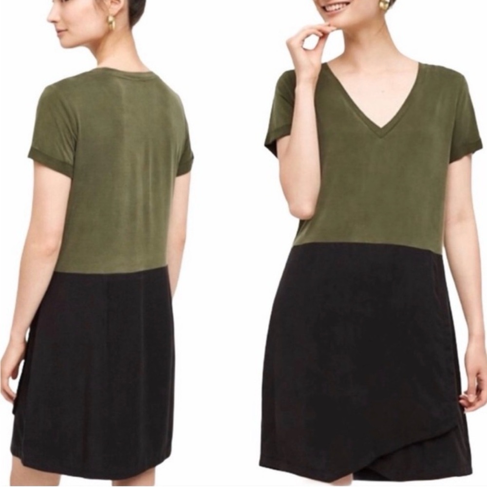Dolan left‎ coast collection olive and black wrap style skirt dress size small